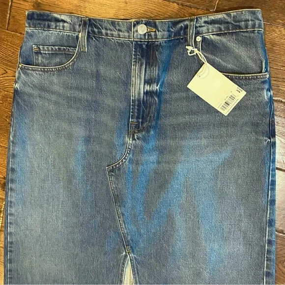 Frame NWT Midaxi Denim Skirt 32 L XL Jeanskirt NEW